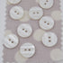 Button - Pearlised White - Self Stripe -14mm